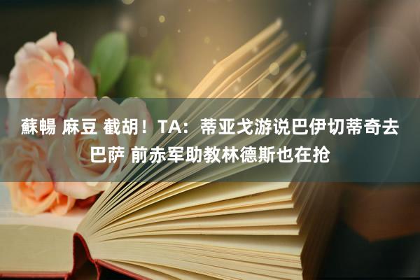 蘇暢 麻豆 截胡！TA：蒂亚戈游说巴伊切蒂奇去巴萨 前赤军助教林德斯也在抢